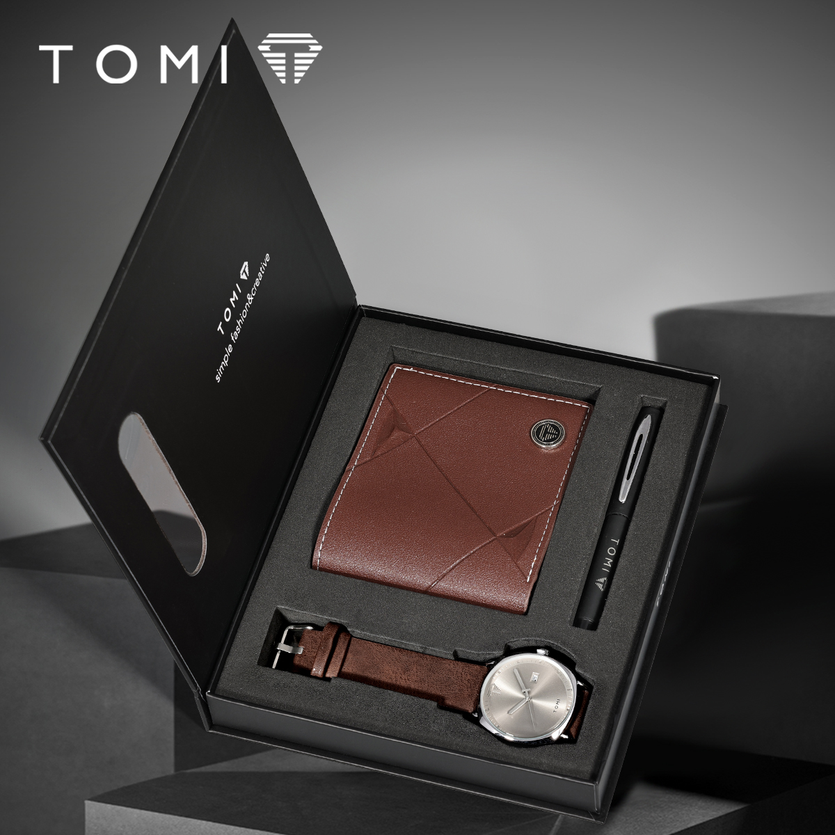High Tech Office Accessories - TOMI 3PCS Simple Business Men Watch