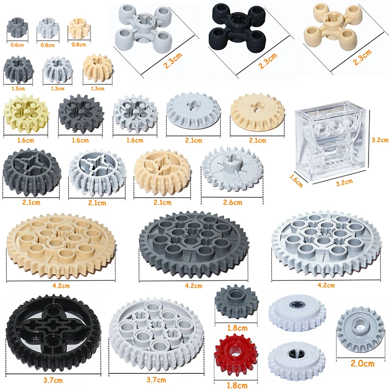 Tech Gear Accessories - MOC Technical Parts Gear Bulk Bricks