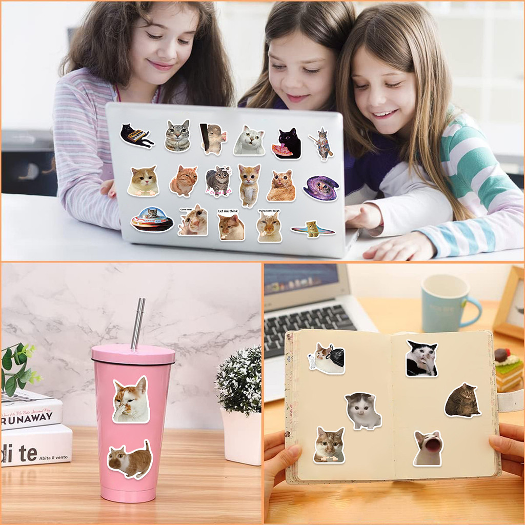 50PCS Viral Cat Meme Stickers  - Tech Gear Accessories 评论和价格